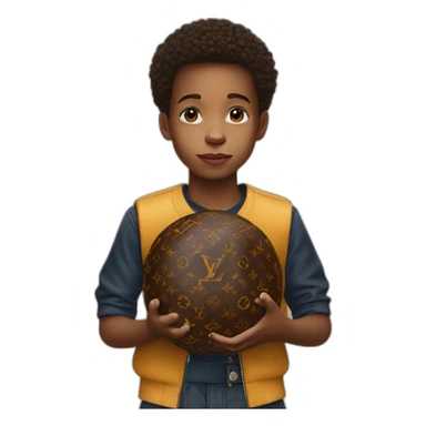 kid with louis vuitton ball sticker