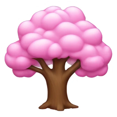 A tree with pink snow sticker