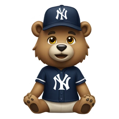 Bear wearing Yankees hat sticker