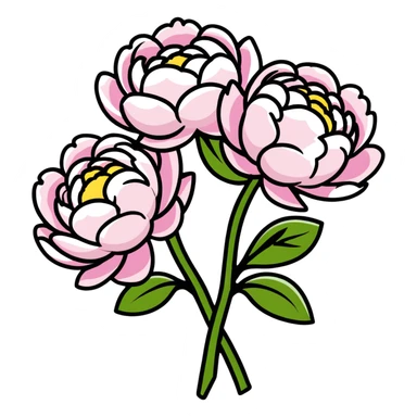 A peony flower bouquet with pink and white flowers sticker