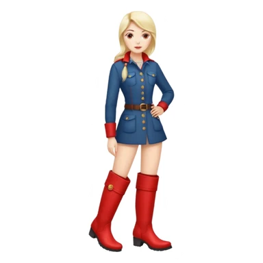 woman's red long boots sticker