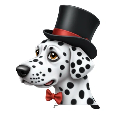 Dalmatian with a top hat sticker