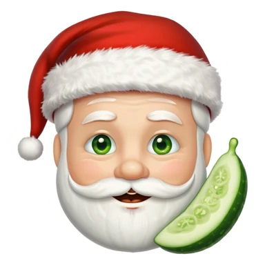Santa with cucumber slices on his eyes sticker