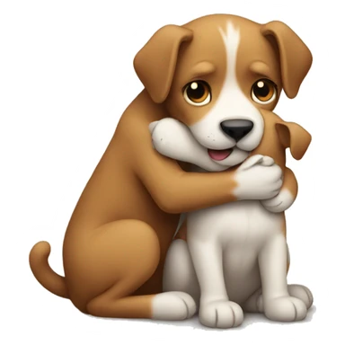 Cat hugging a dog  sticker