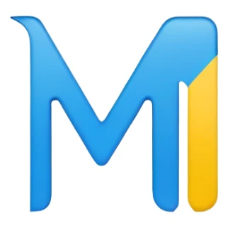 blue and yellow m logo  sticker