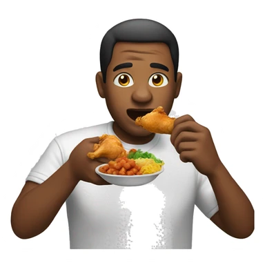man eating chicken  sticker