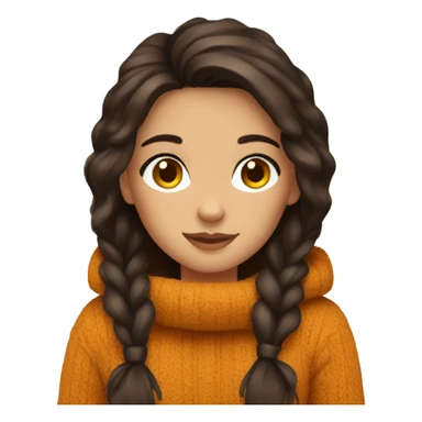 Brunette girl cozy autumn vibe sticker