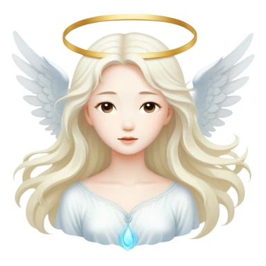 Asian angel with flowing hair sticker