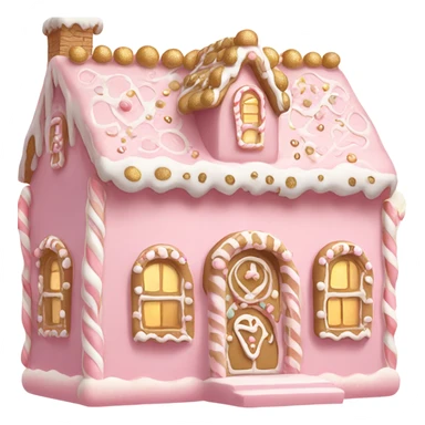 light pink and gold and white gingerbread house sticker