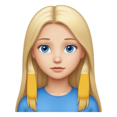 A girl with  straight long blond hair sticker