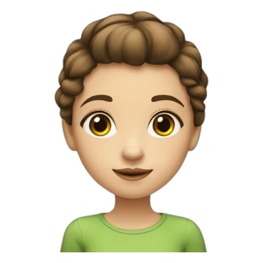 Petite fille de 11 ans cheveux brun foncé long  yeux vert grande sticker