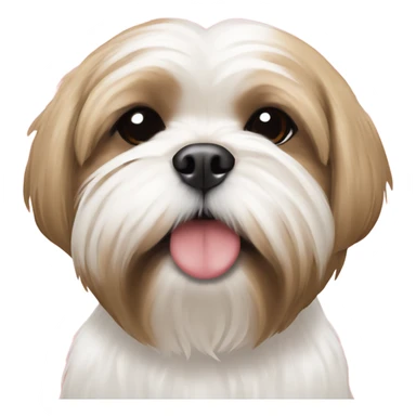 Tan and white Shih Tzu with hearts around him sticker