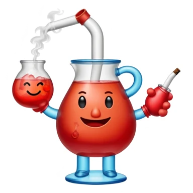 Kool-Aid man with visible arms and legs smoking a bong sticker