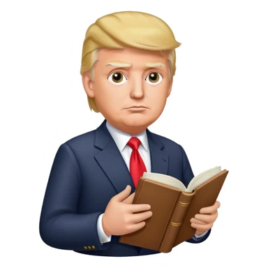 Trump hold open book in his hands  sticker