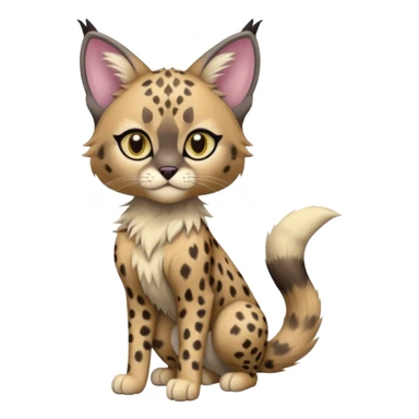 Dark Edgy Cute Pastel Ragdoll-Caracal-Cheetah-Fakémon-Lykoi-feline-hybrid (full body) sticker