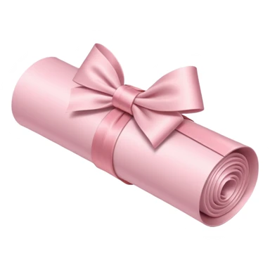 rolled up diploma tied with a light pink bow sticker