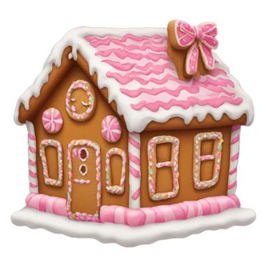 Gingerbread house with a pink bow  sticker