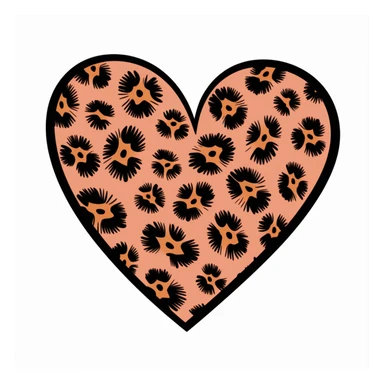 heart with a cheetah print sticker
