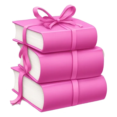 Pink Books stacked up and tied together by a pink bow sticker