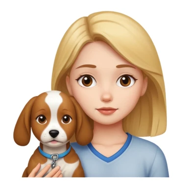 girl and dog posing cute sticker