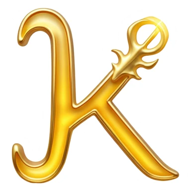 Ethereal golden vitamin K2 symbol floating beside a luminous glowing bone. The K2 symbol emits gentle rays of light that flow toward the bone, causing it to shine with a strengthening golden aura. sticker