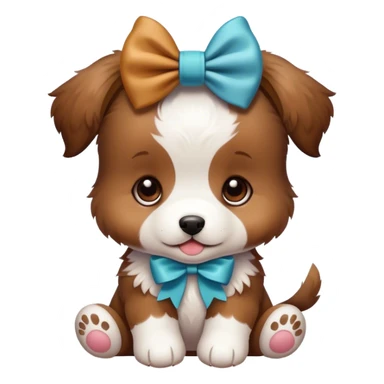 Puppy with a bow sticker