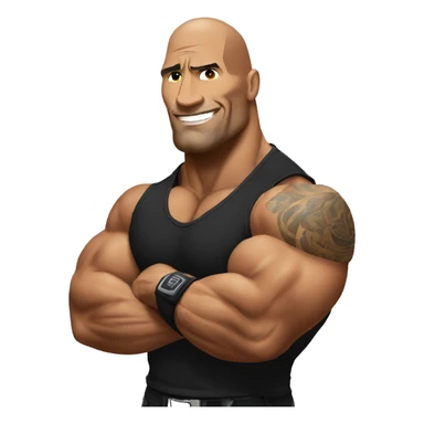 the rock double biceps with lighting sticker