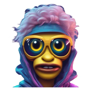 Synthwave alien in Donald Duck style, oil paint, epic eyes, intricate lips, exquisite pose, beautiful, desirable, logical, Midsommar  sticker