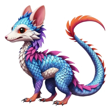 Flurry furry scaly sergal-Bernie-Trico-Koi-possum-sphynx-mouse-sergal-fusion-animal-hybrid-creature  sticker