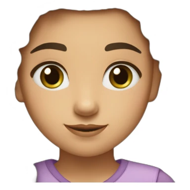 Petite fille de 11 ans cheveux long brun très foncé  yeux vert grande sticker