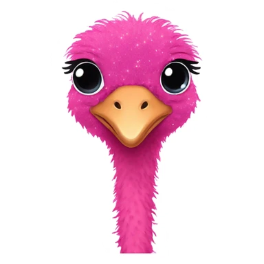 Pink ombre ostrich with glitter  sticker