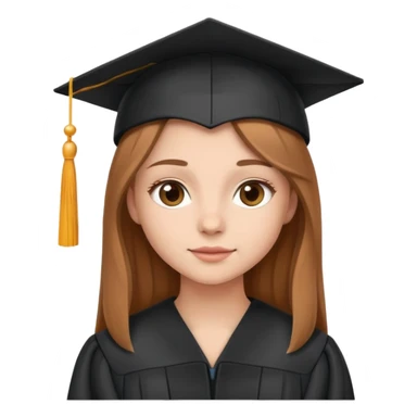 Niña graduada con cabello castaño claro sticker