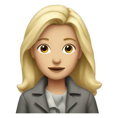 Blond girl in a gray coat sticker