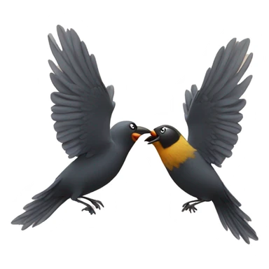 bird flies into another bird sticker