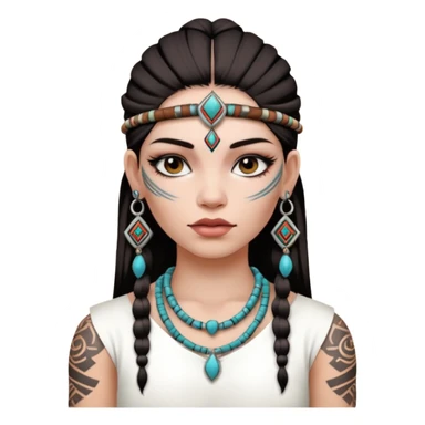 tribal girl Tattooed, white skin sticker