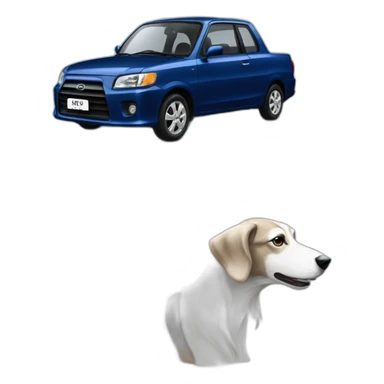 daihatsu dark blue atrai and white saluki sticker