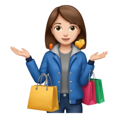 woman with brown hair buys clothes in a store, shopping vibe sticker