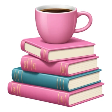 Pink Books and Cute Coffee  sticker