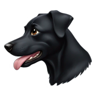 black dog profile with huge underbite sticker