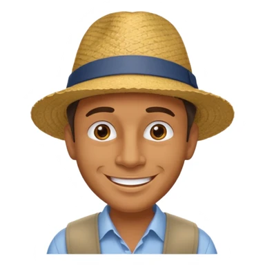 homme créole réunionnais avec chapeau arrive avion a gillot sticker