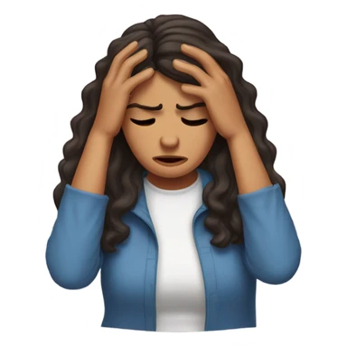 Puerto Rican woman with wavy shoulder length hair and painful Migraine headache  sticker