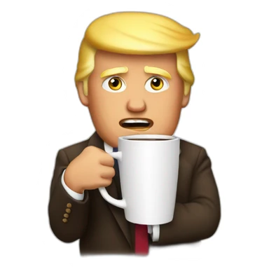 trump hold a coffee sticker