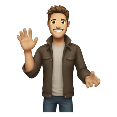 Dean Winchester hands up grinning sticker