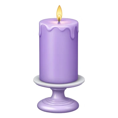 Lilac-lavender-pastel-violet candle on a white tall marble stand sticker