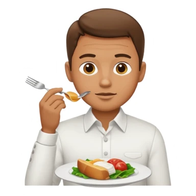 1 man eating at restaruant sticker