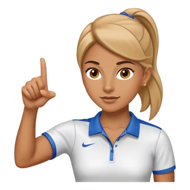 female sport coach pointing sticker