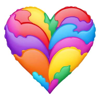 Make heart with multiple joy colour for holi sticker