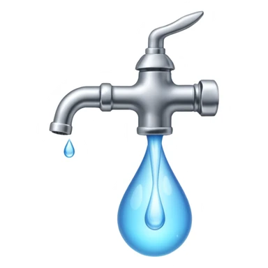 a faucet with a water droplet at the end sticker