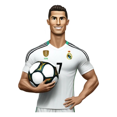full-length football player Cristiano Ronaldo with a ball sticker
