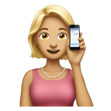Woman calling with iphone sticker